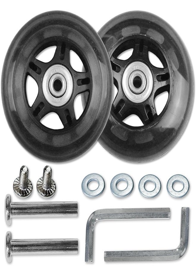 Bestookits Replacement Luggage Wheels Suitcase Clear Wheels Repair Repair Set Wear-Resistant Trolley Casters for Trolley Bag, Inline Skate and Caster Board (80x24mm) - Image 1